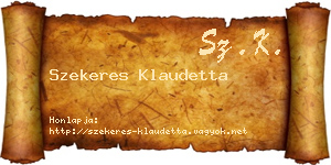 Szekeres Klaudetta névjegykártya